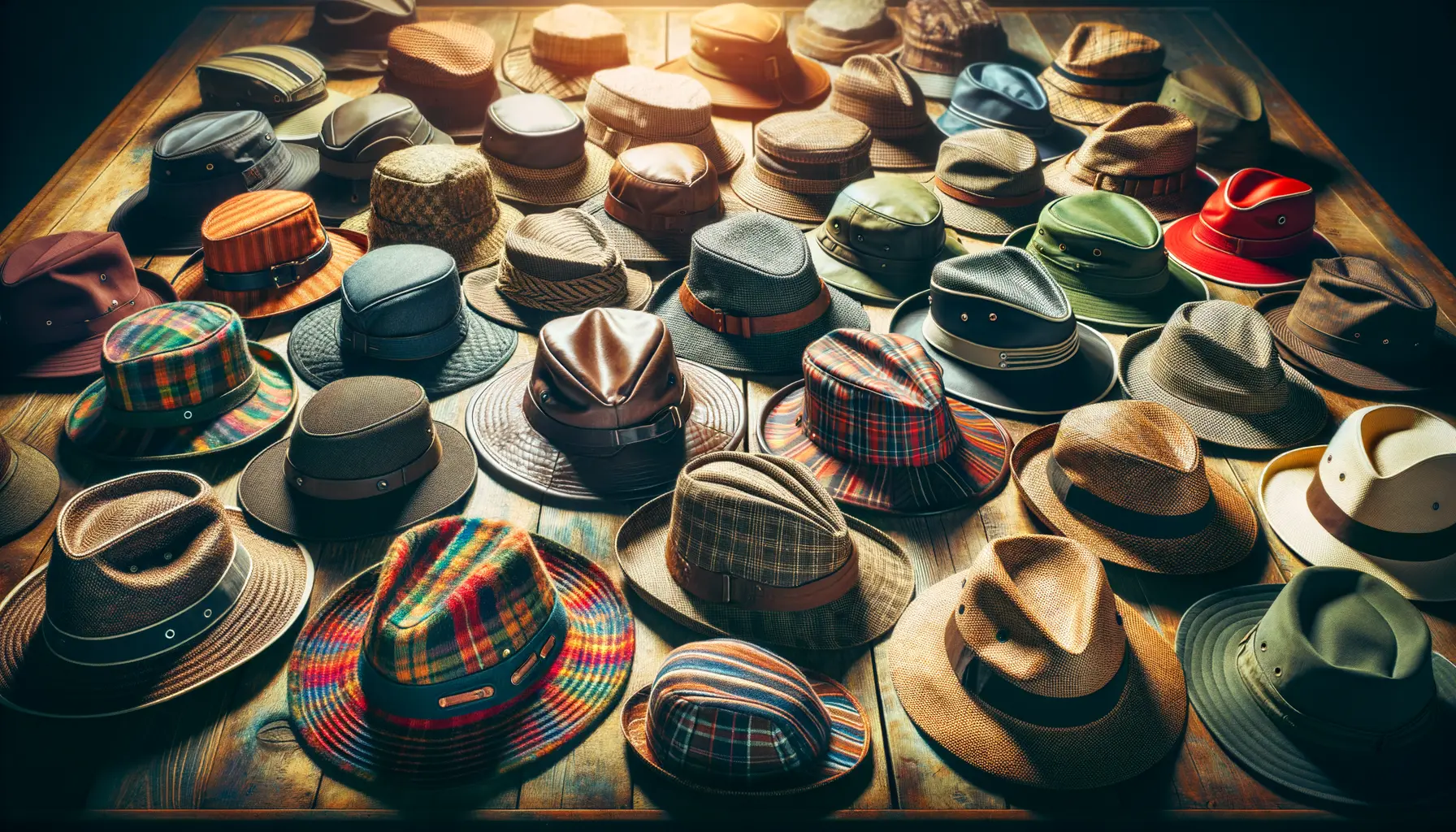 Verschiedene Anglerhut-Modelle in verschiedenen Farben und Designs für Angler 2026